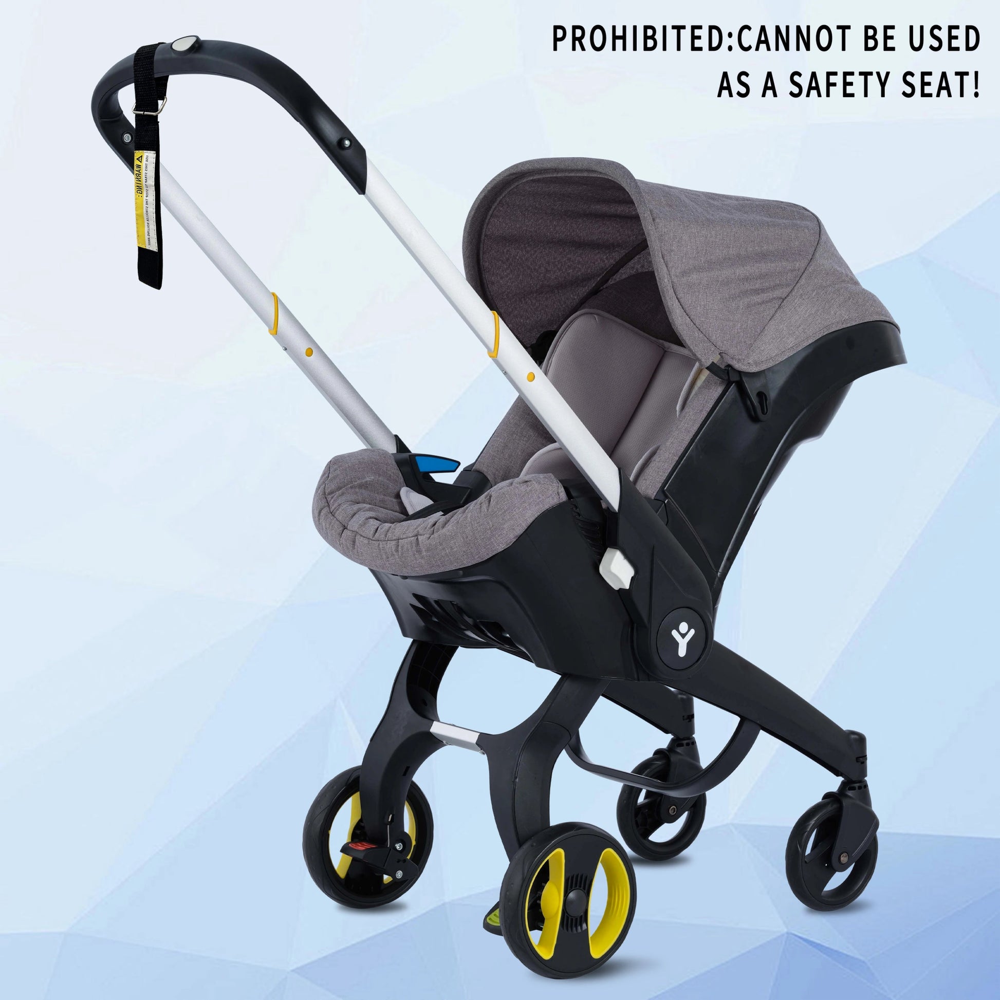Foldable baby stroller, metal frame, adjustable handle direction, with sunshade, very suitable for outdoor shopping - BeeBeeBuys