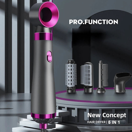 Hot Air Brush 5 In 1 Home Use Multi - functional Hair Dryer Styler Curler Straightener - BeeBeeBuys