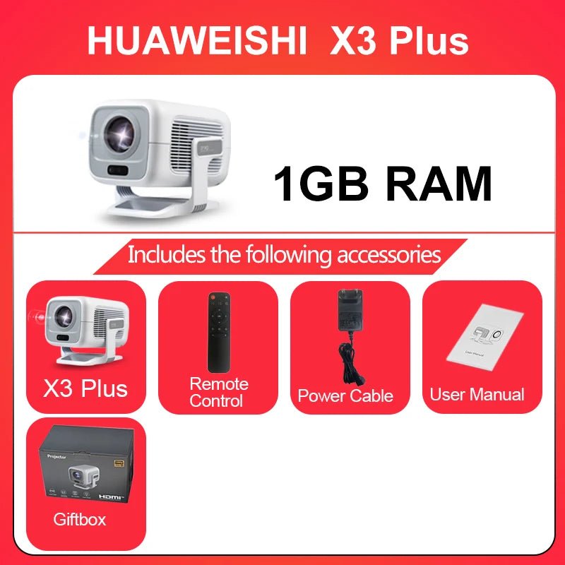 HUAWEISHI 4K Android Projector 4K Projector - BeeBeeBuys
