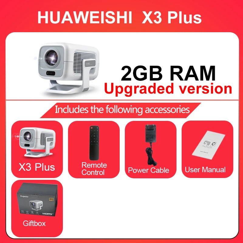 HUAWEISHI 4K Android Projector 4K Projector - BeeBeeBuys