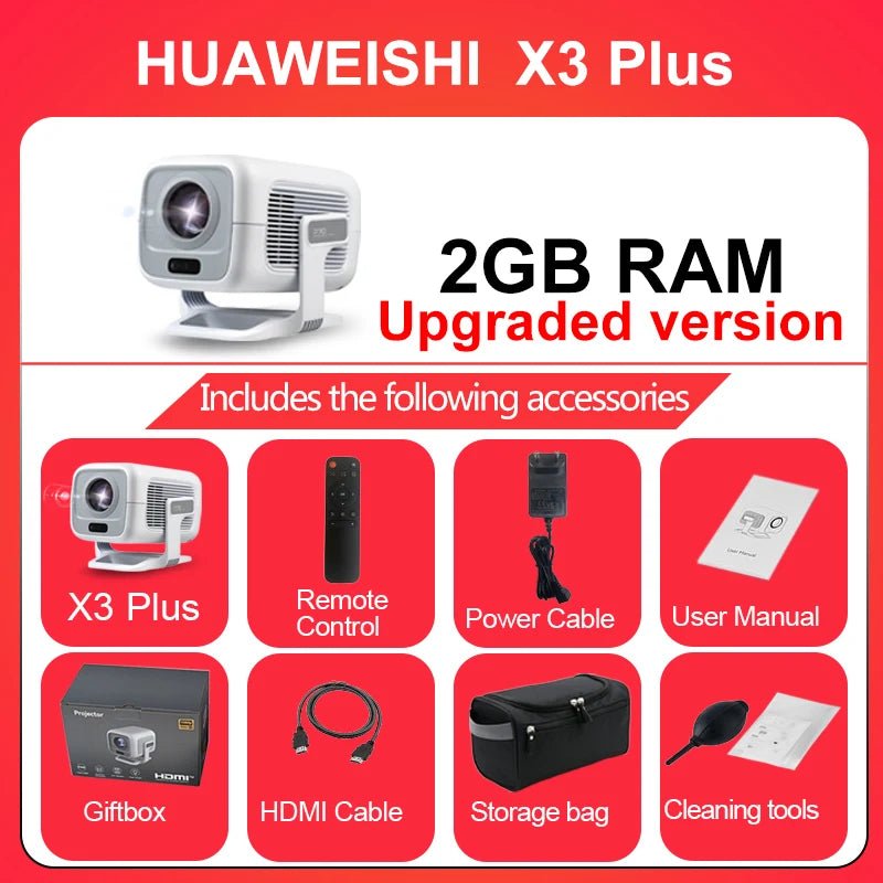 HUAWEISHI 4K Android Projector 4K Projector - BeeBeeBuys