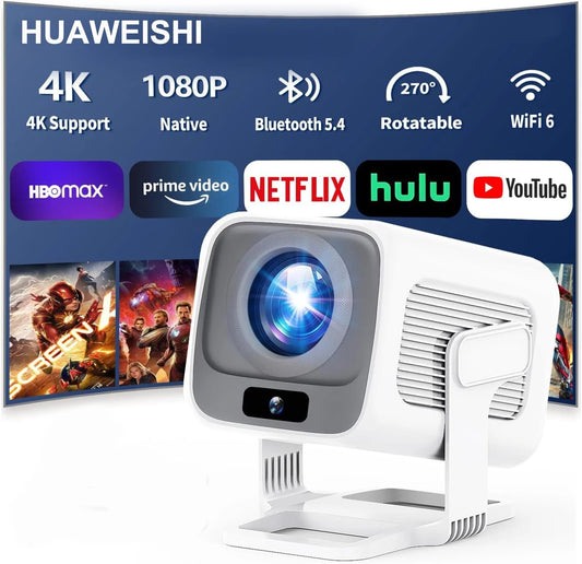 HUAWEISHI 4K Android Projector 4K Projector - BeeBeeBuys