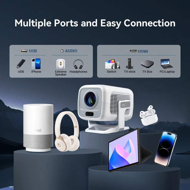 HUAWEISHI 4K Android Projector 4K Projector - BeeBeeBuys