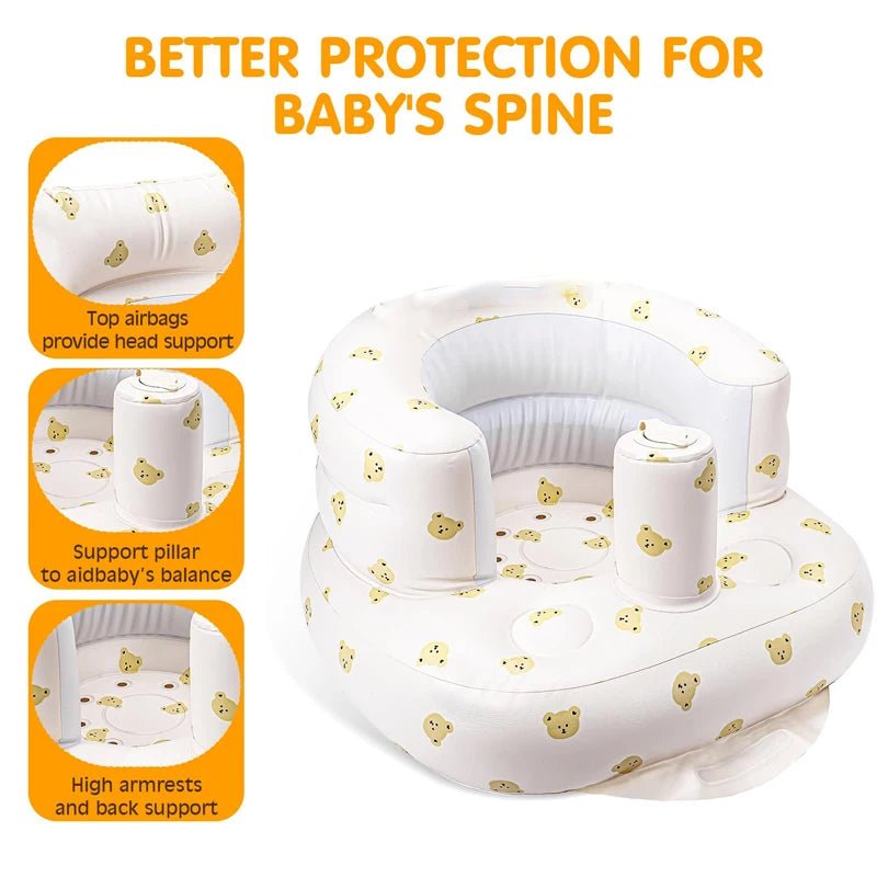Inflatable Baby Seat with Built r Babies 3 - 36 Months,Built in Air Pump - BeeBeeBuys