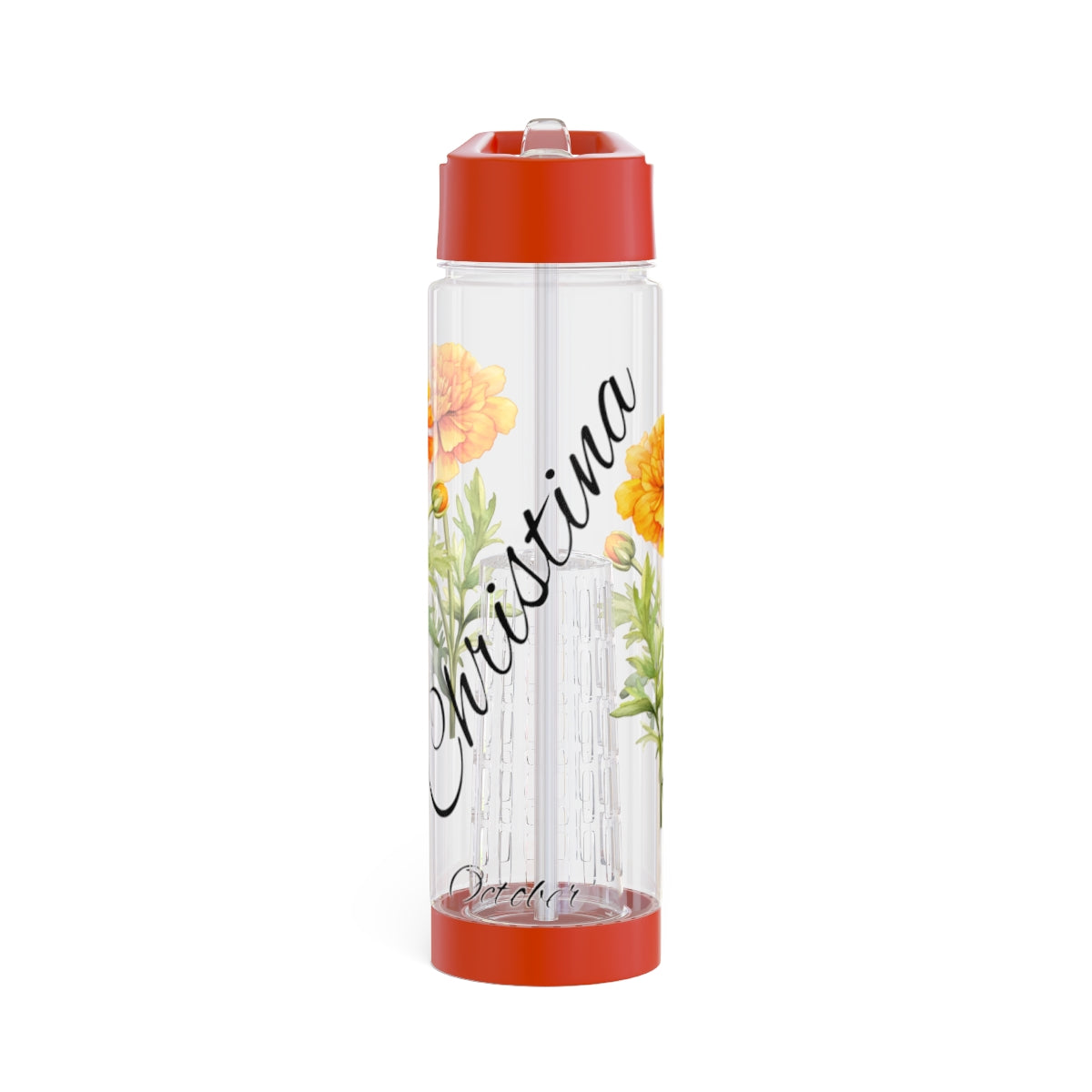 My Personalized Infuser Water Bottle - Birth month, Birth Flower, Your name - Free Shipping