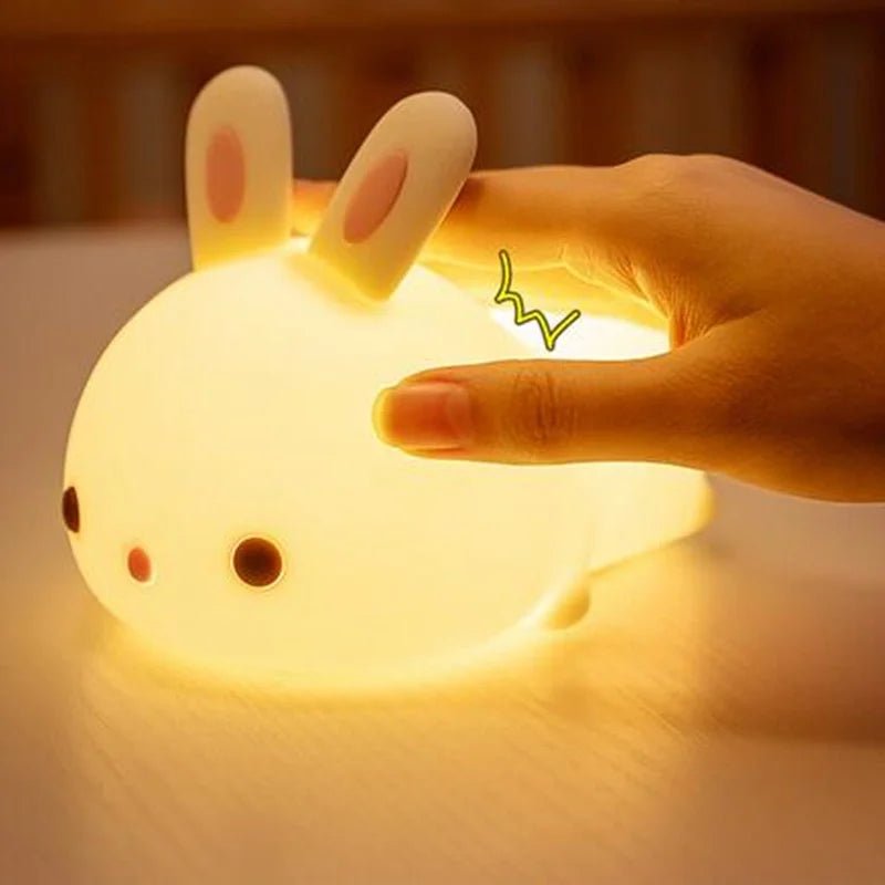 LED Rabbit Night Light 16 Colors USB Rechargeable Silicone Bunny - BeeBeeBuys