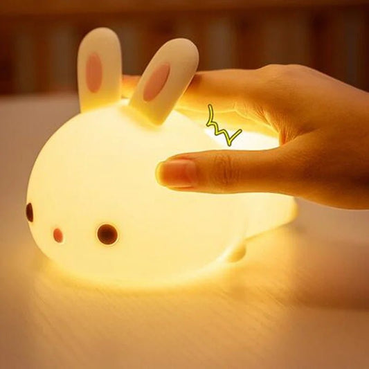 LED Rabbit Night Light 16 Colors USB Rechargeable Silicone Bunny - BeeBeeBuys