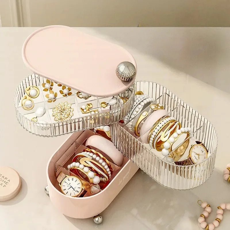 Light Luxury Lipstick Jewelry Dressing Table Storage Rack Jewelry Rotary Table - BeeBeeBuys