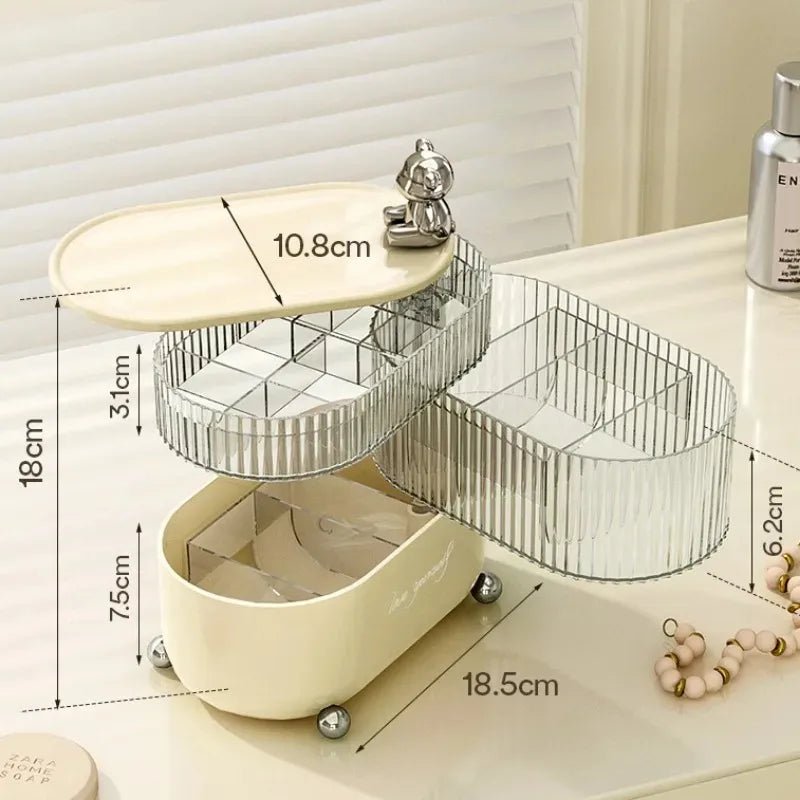 Light Luxury Lipstick Jewelry Dressing Table Storage Rack Jewelry Rotary Table - BeeBeeBuys