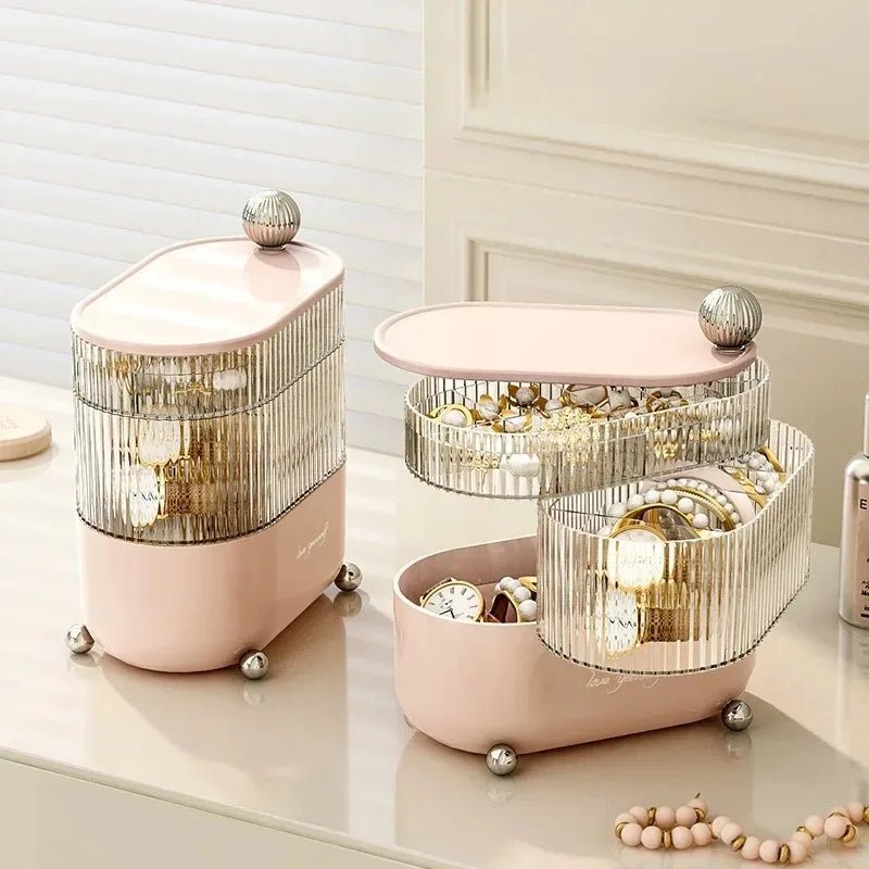 Light Luxury Lipstick Jewelry Dressing Table Storage Rack Jewelry Rotary Table - BeeBeeBuys
