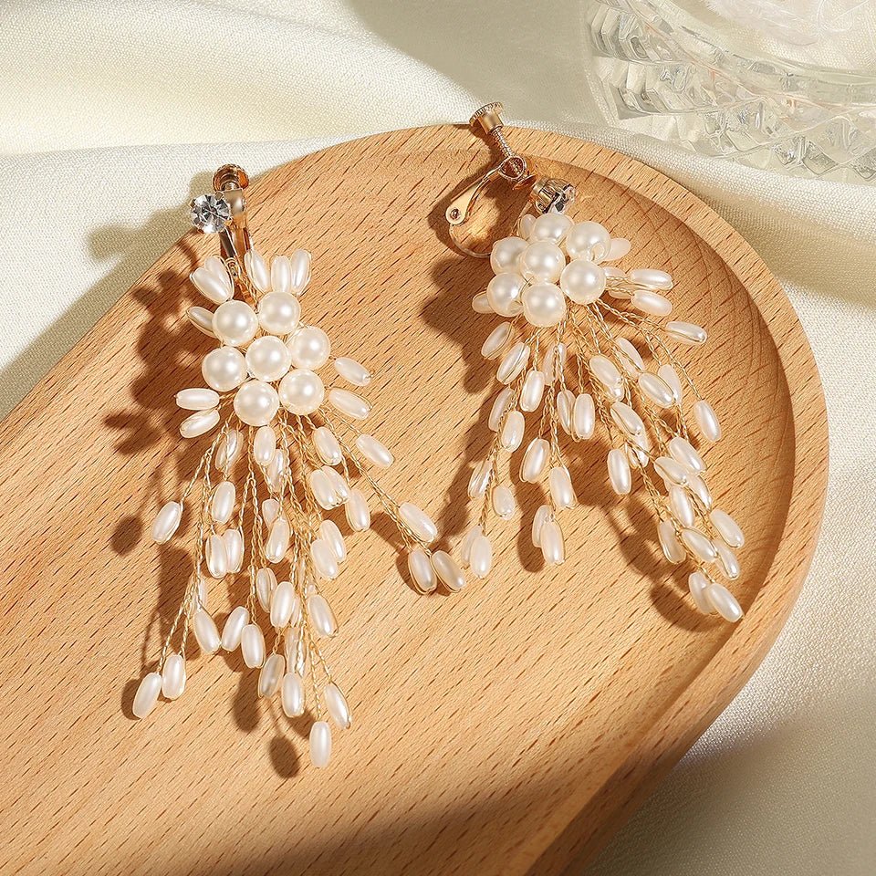 Luxury Handmade Beading Earring Bridal Wedding Party Jewelry - BeeBeeBuys