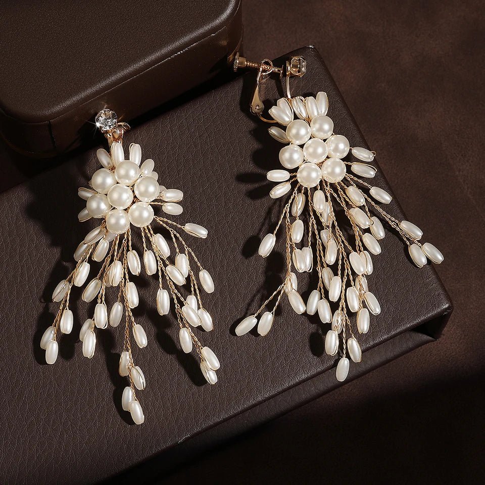 Luxury Handmade Beading Earring Bridal Wedding Party Jewelry - BeeBeeBuys