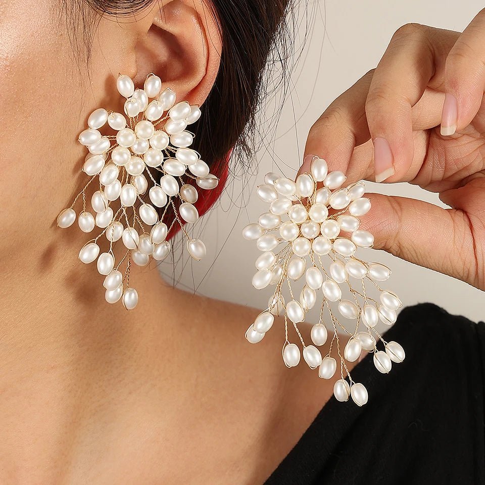 Luxury Handmade Beading Earring Bridal Wedding Party Jewelry - BeeBeeBuys