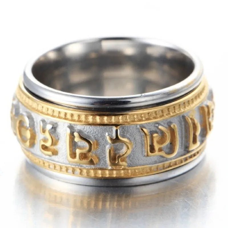 Mantra rotatable ring men titanium steel tide - BeeBeeBuys