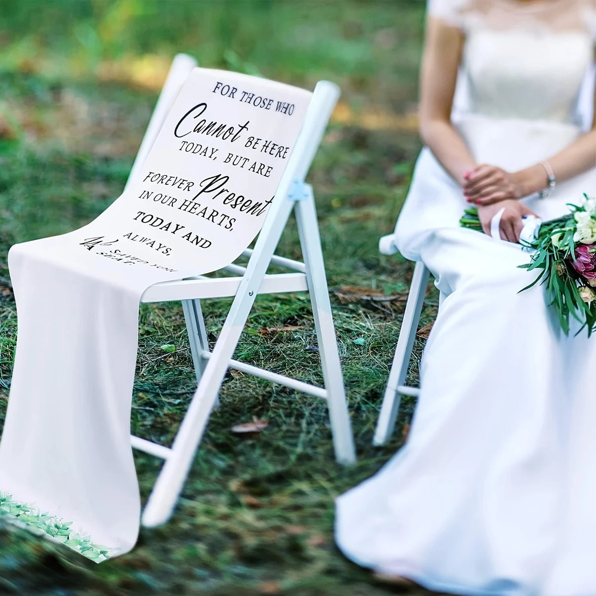 Memorial Wedding Chair Banner for Someone in Heaven - BeeBeeBuys