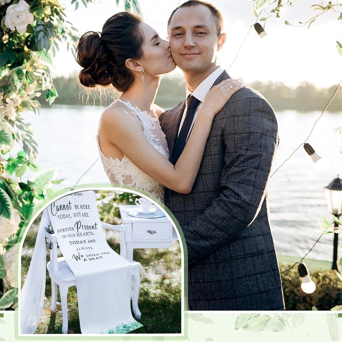 Memorial Wedding Chair Banner for Someone in Heaven - BeeBeeBuys