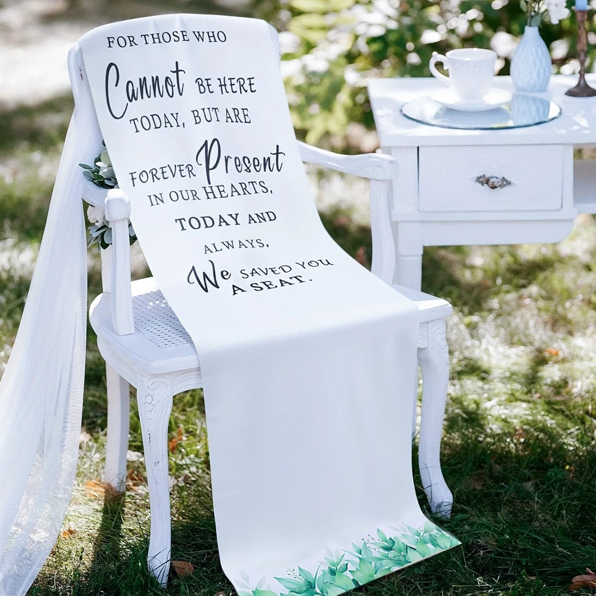 Memorial Wedding Chair Banner for Someone in Heaven - BeeBeeBuys