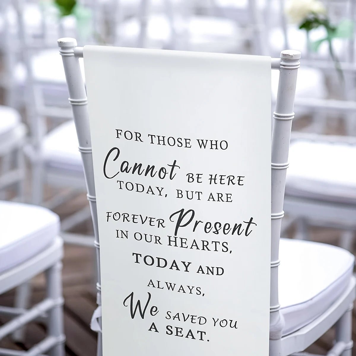 Memorial Wedding Chair Banner for Someone in Heaven - BeeBeeBuys