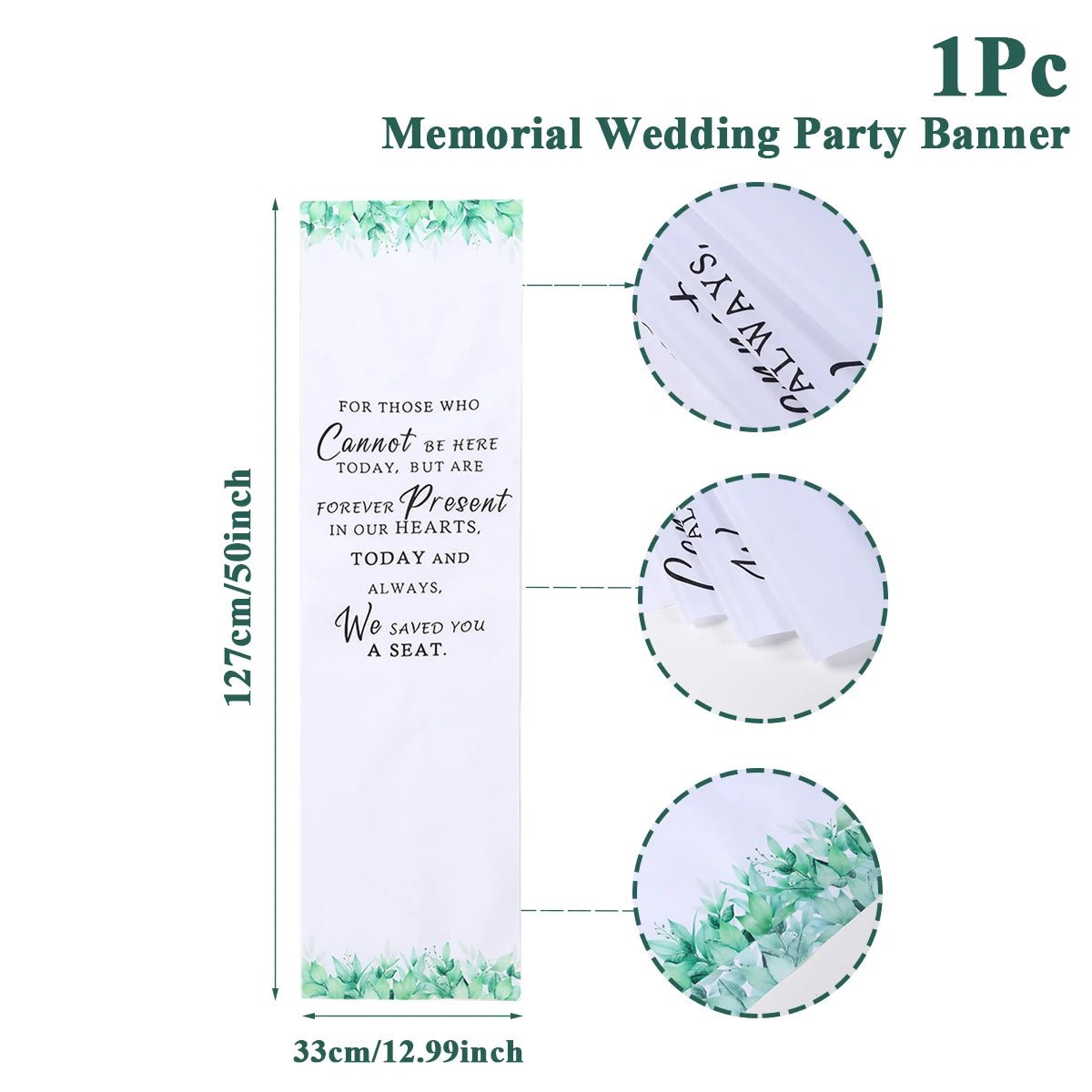 Memorial Wedding Chair Banner for Someone in Heaven - BeeBeeBuys