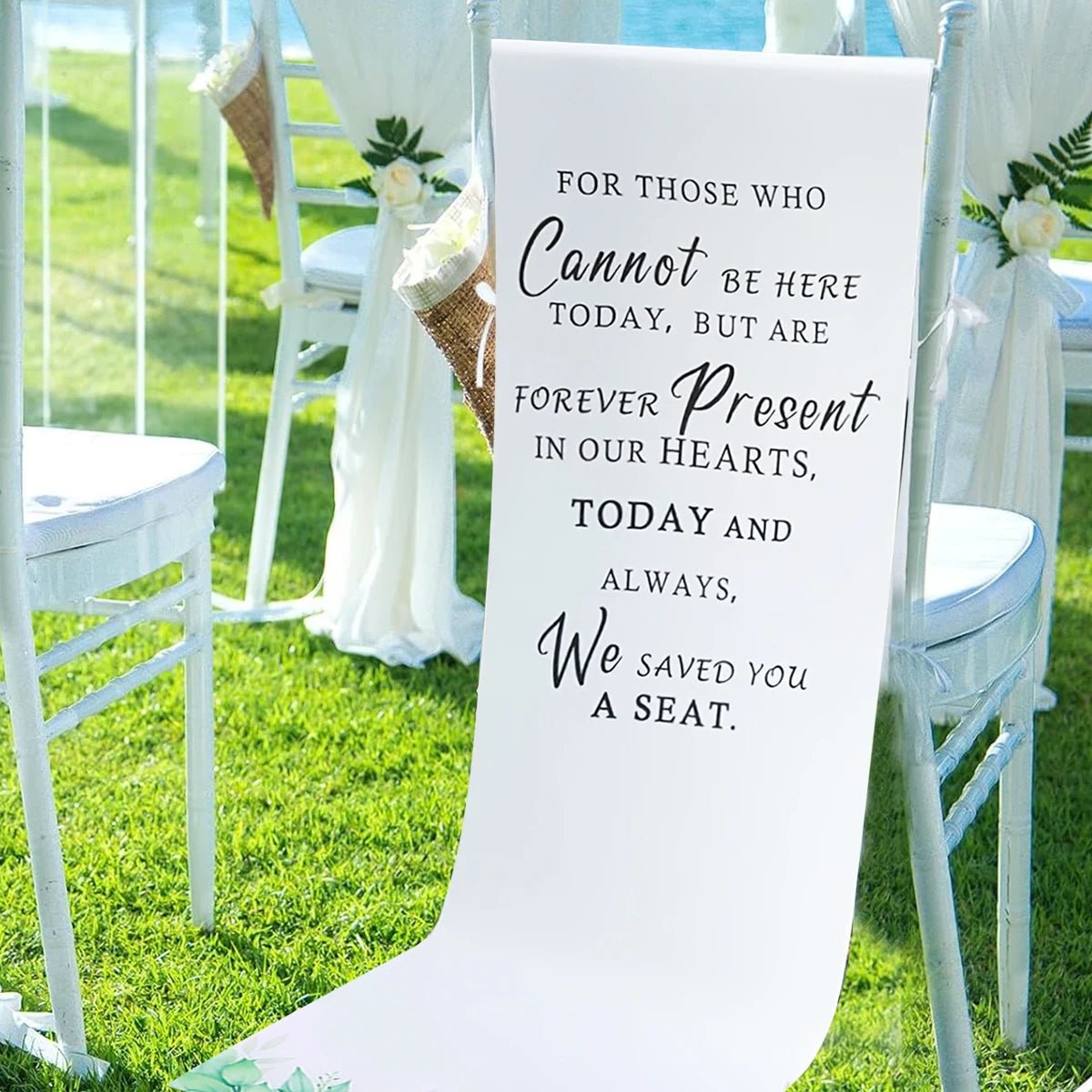 Memorial Wedding Chair Banner for Someone in Heaven - BeeBeeBuys