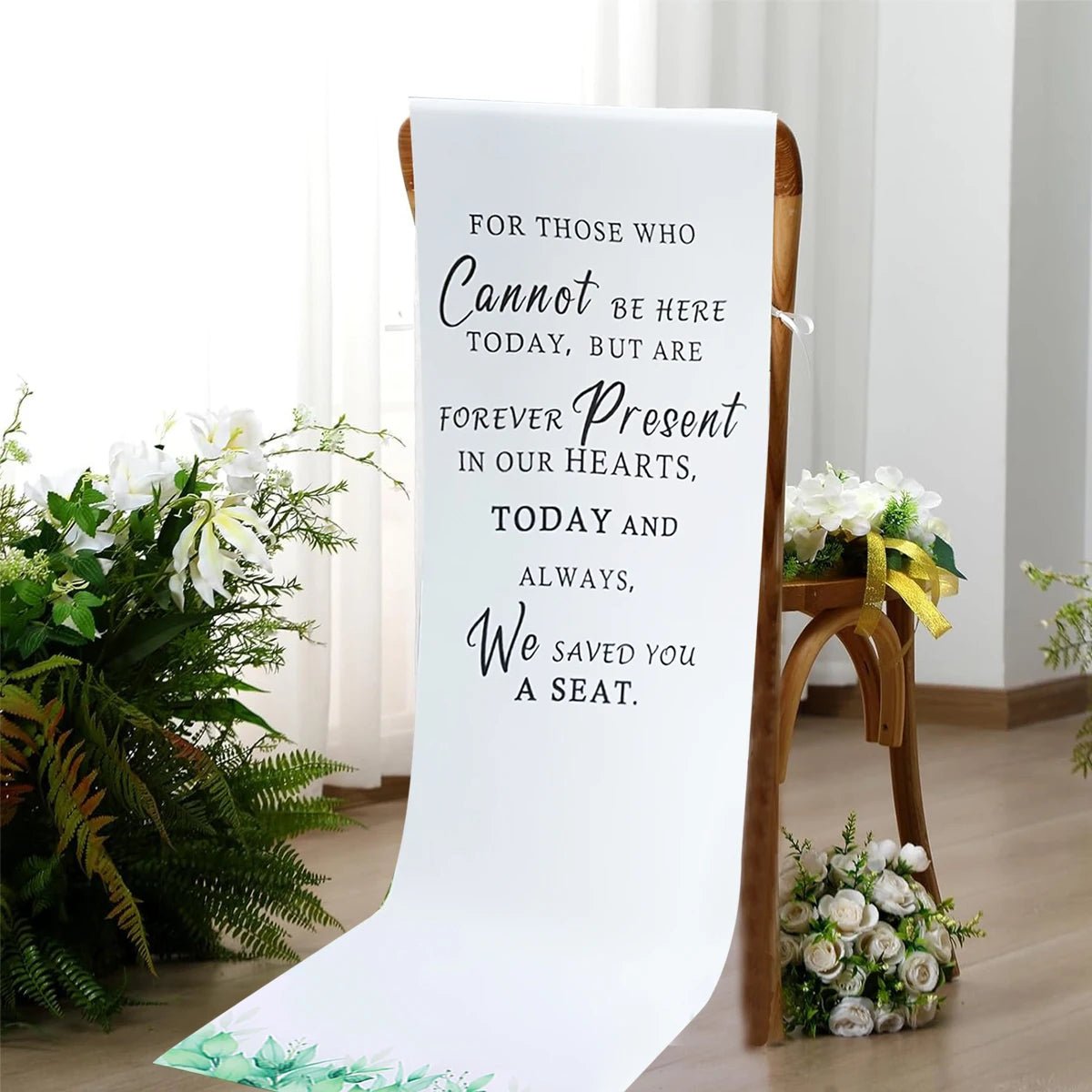 Memorial Wedding Chair Banner for Someone in Heaven - BeeBeeBuys