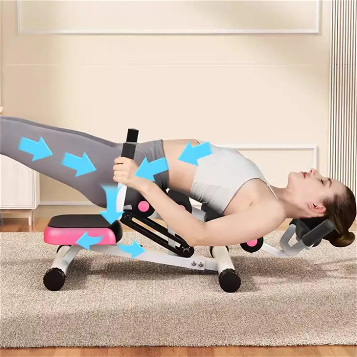 Men and women home office fitness equipment lumbar reliever waist traction shoulder and neck relaxation stretcher yoga back open - BeeBeeBuys