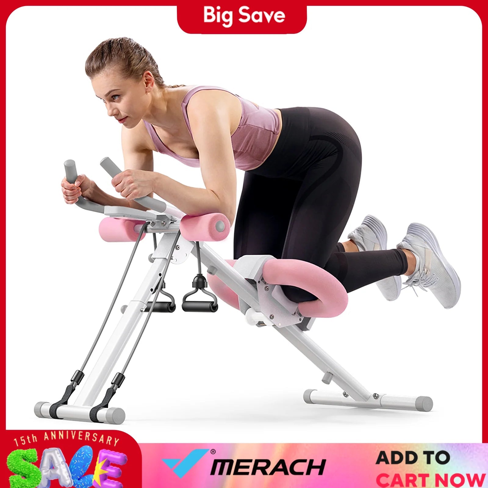 MERACH Ab Machine Adjustable Trainer Workout Abdominal Exercise Machine Core Ab Exercise System Trainer - BeeBeeBuys