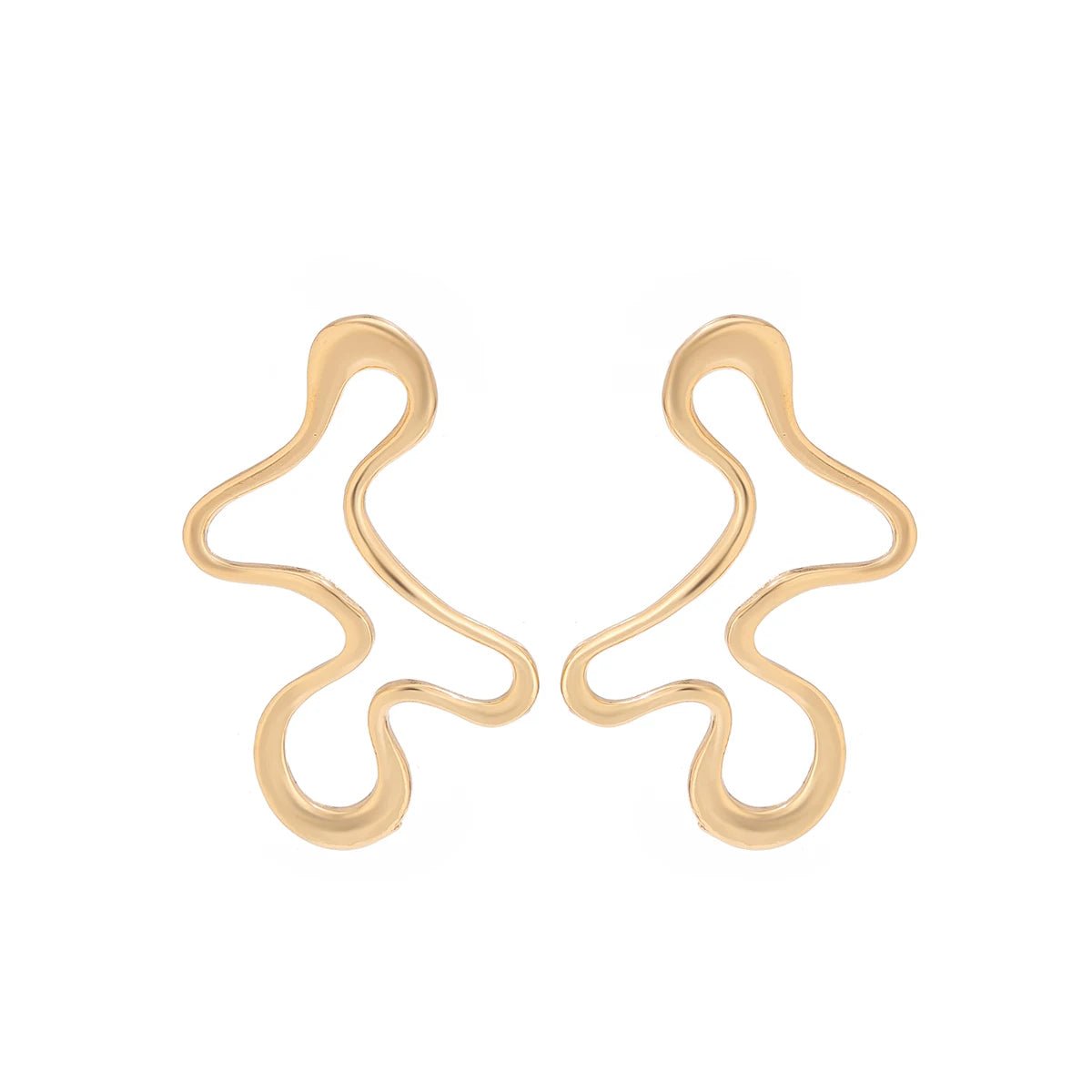 Minimalist Irregular Hollow Geometry Metal Stud Earrings - BeeBeeBuys