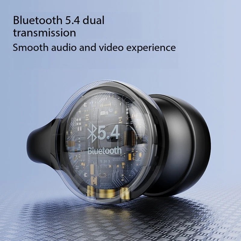 New Mirror Surface Digital Display Soft Silicone Ear Clip Wireless Bluetooth Headphones - BeeBeeBuys