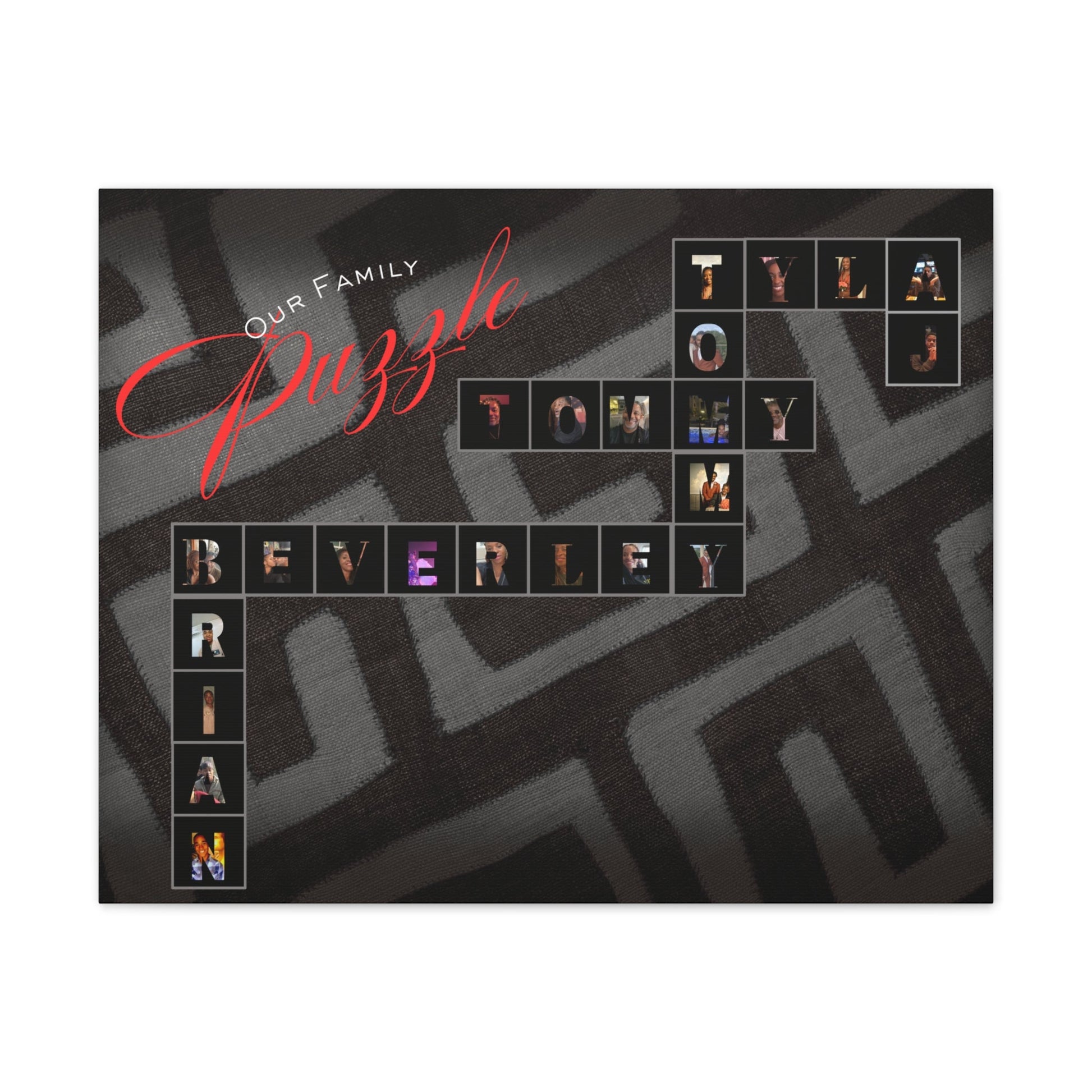 Our Family Puzzle - Personalized Family Puzzle Canvas Print, Custom Wall Art, Unique Keepsake - BeeBeeBuys