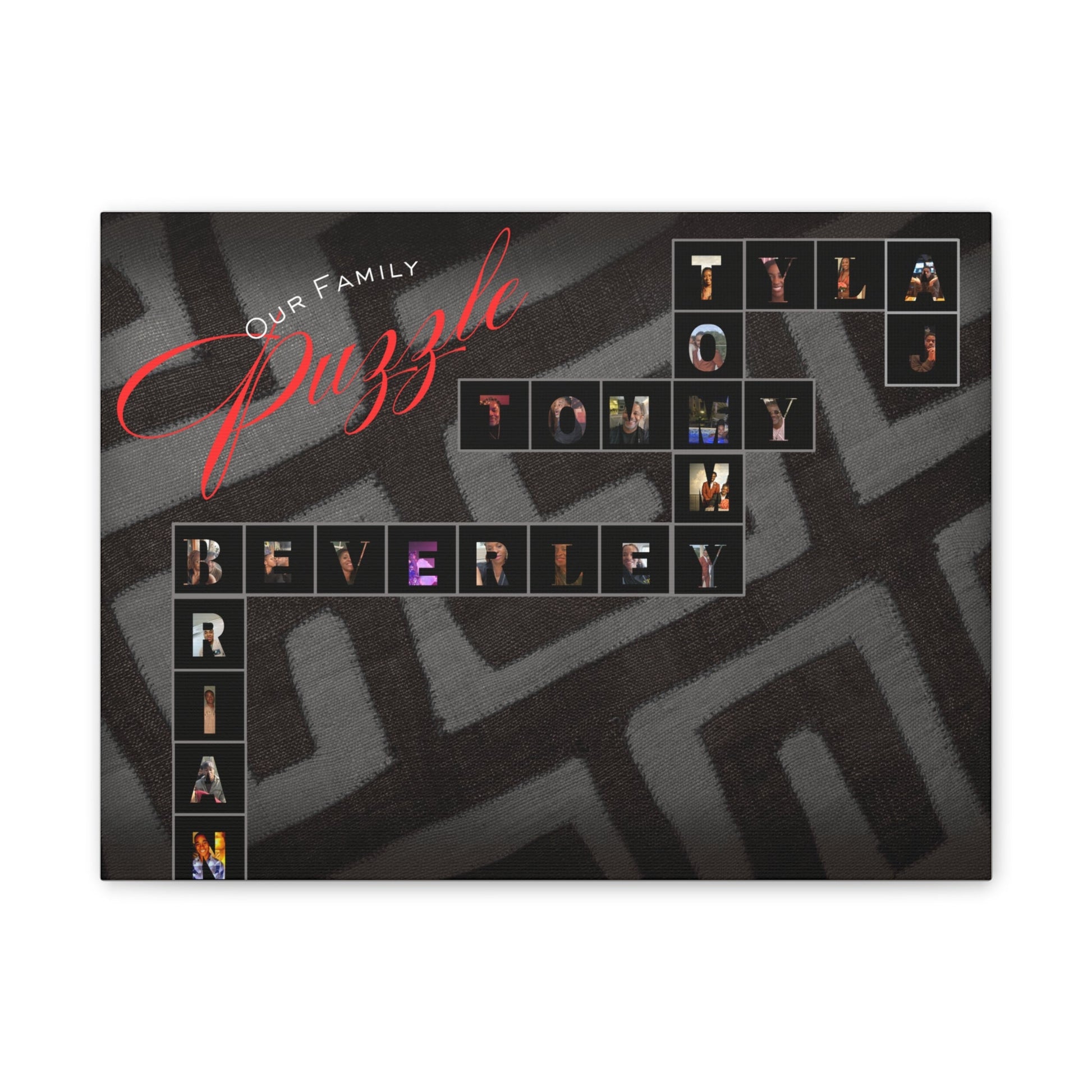 Our Family Puzzle - Personalized Family Puzzle Canvas Print, Custom Wall Art, Unique Keepsake - BeeBeeBuys