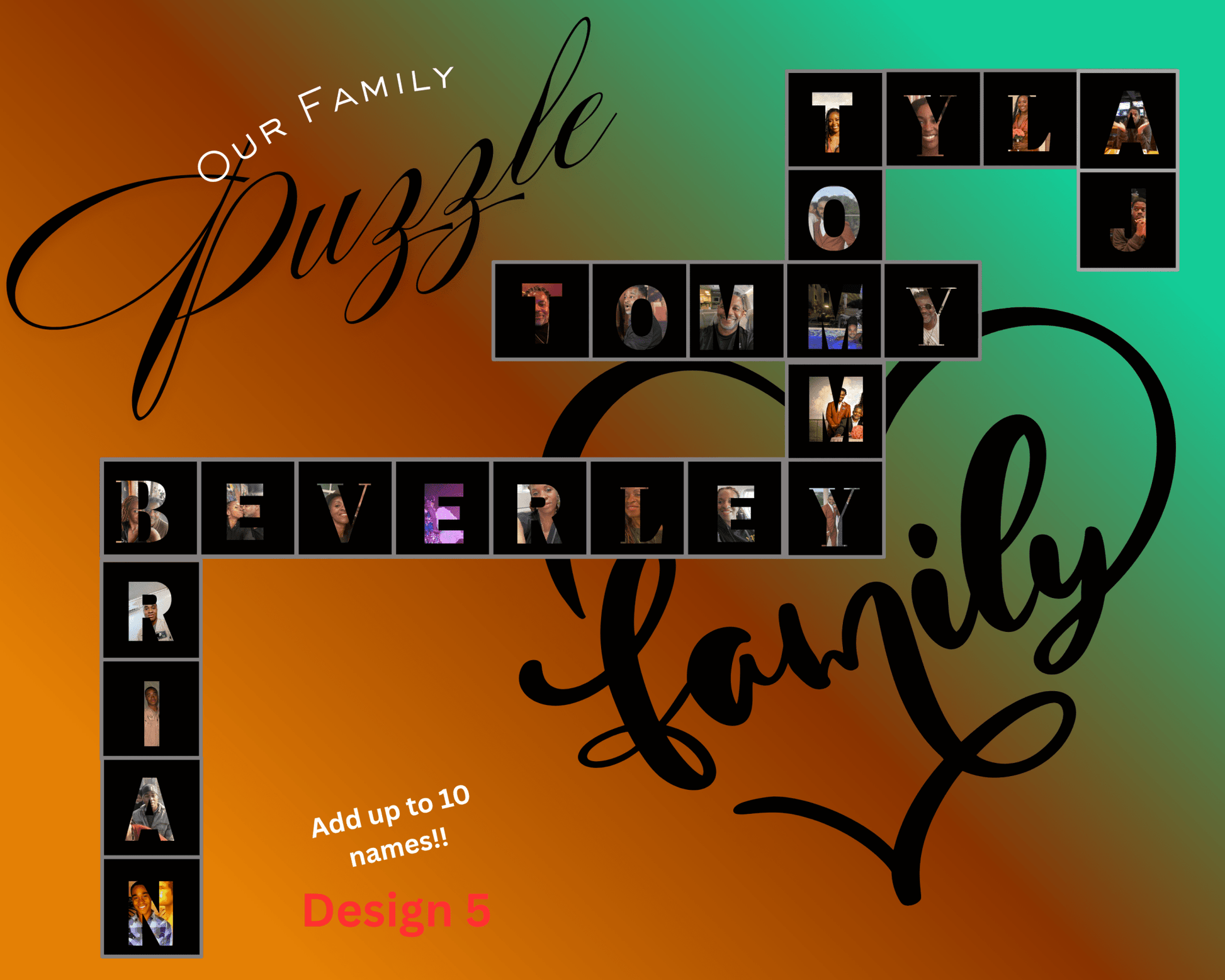 Our Family Puzzle - Personalized Family Puzzle Canvas Print, Custom Wall Art, Unique Keepsake - BeeBeeBuys