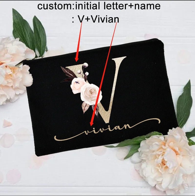 Personalized Custom Initial Name Makeup Bag - Buy One get One Free 🔥 - BeeBeeBuys