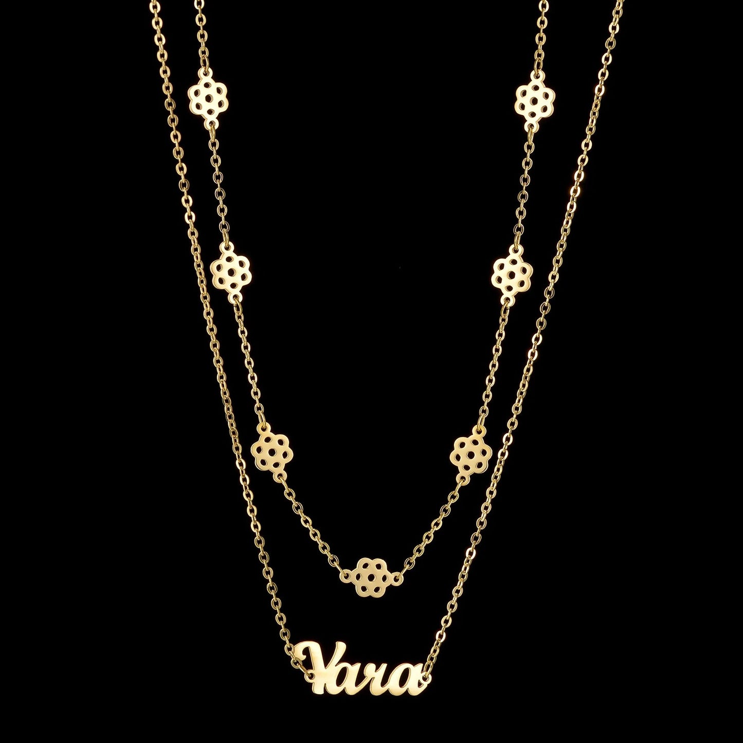 Personalized Custom Names Zircon 2 Layer Waist Chain for Women - BeeBeeBuys
