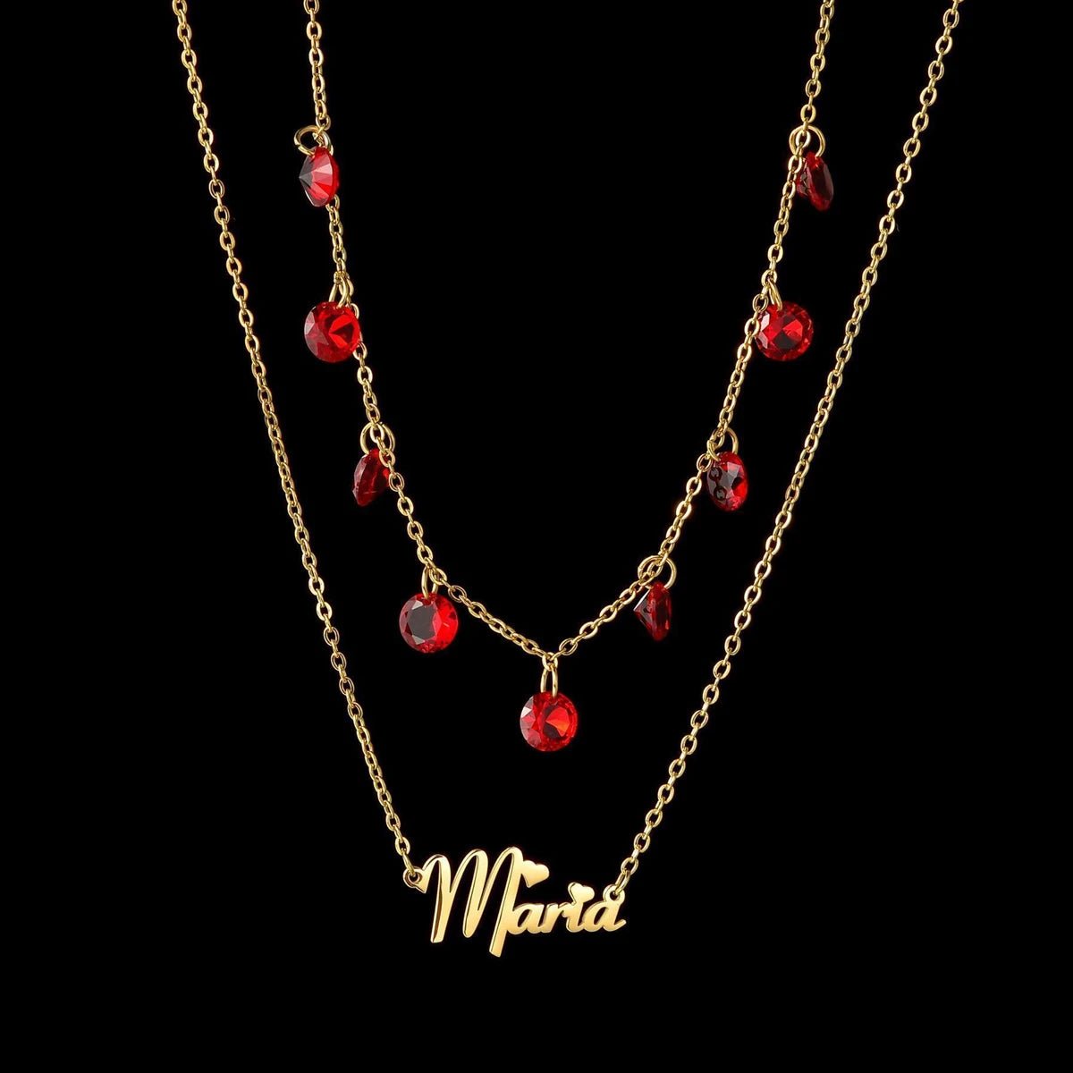 Personalized Custom Names Zircon 2 Layer Waist Chain for Women - BeeBeeBuys