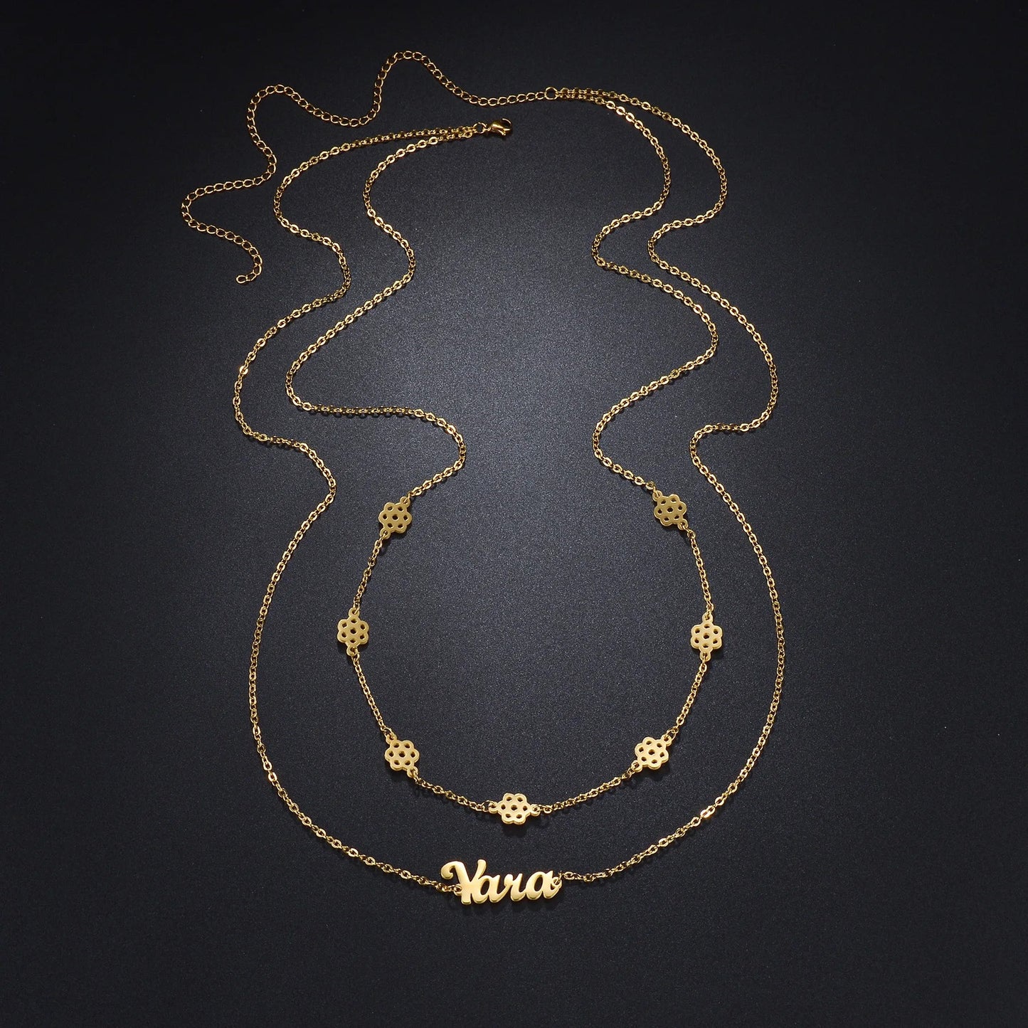 Personalized Custom Names Zircon 2 Layer Waist Chain for Women - BeeBeeBuys