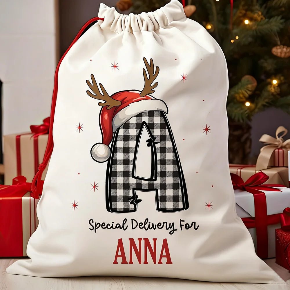 Personalized Cute Santa Sack for Kids with Name - BeeBeeBuys