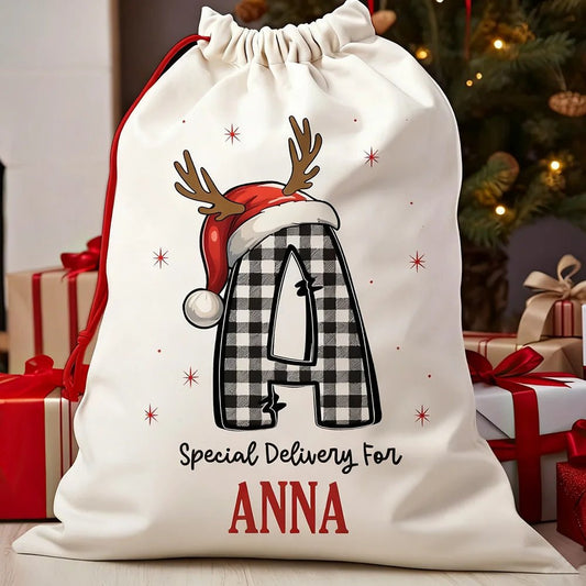 Personalized Cute Santa Sack for Kids with Name - BeeBeeBuys