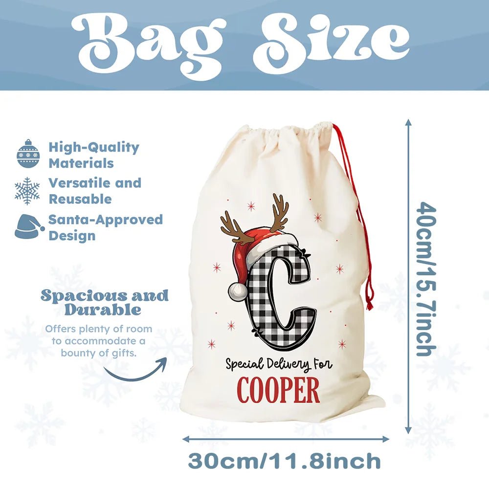 Personalized Cute Santa Sack for Kids with Name - BeeBeeBuys