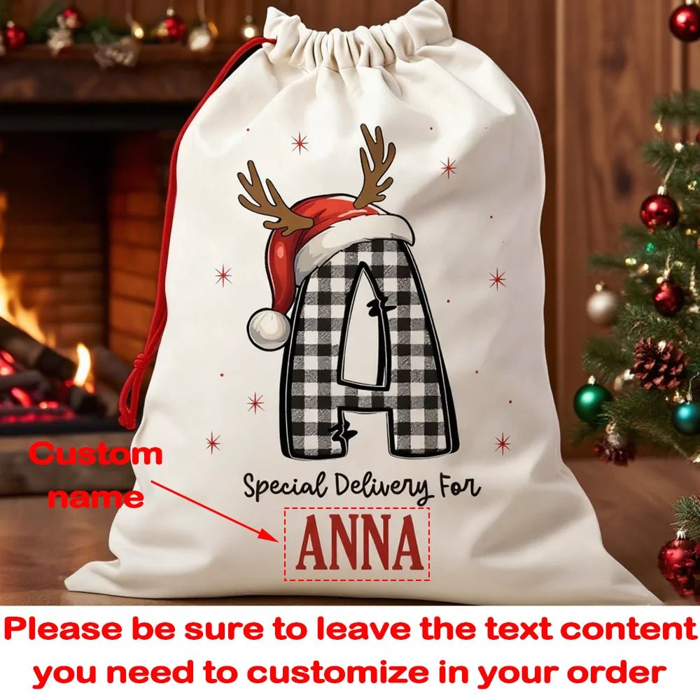 Personalized Cute Santa Sack for Kids with Name - BeeBeeBuys