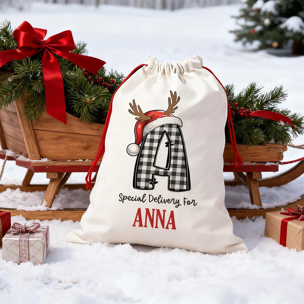 Personalized Cute Santa Sack for Kids with Name - BeeBeeBuys
