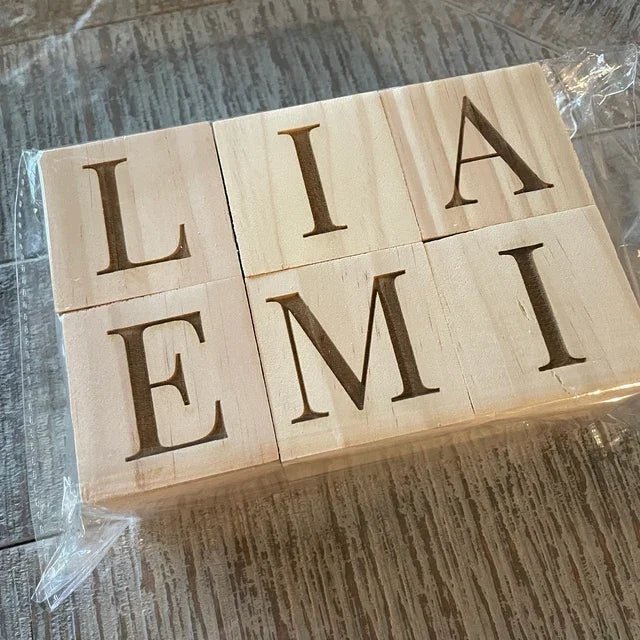 Personalized Wooden Name Blocks Gift Buy One Get - BeeBeeBuys