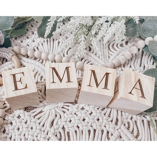 Personalized Wooden Name Blocks Gift Buy One Get - BeeBeeBuys