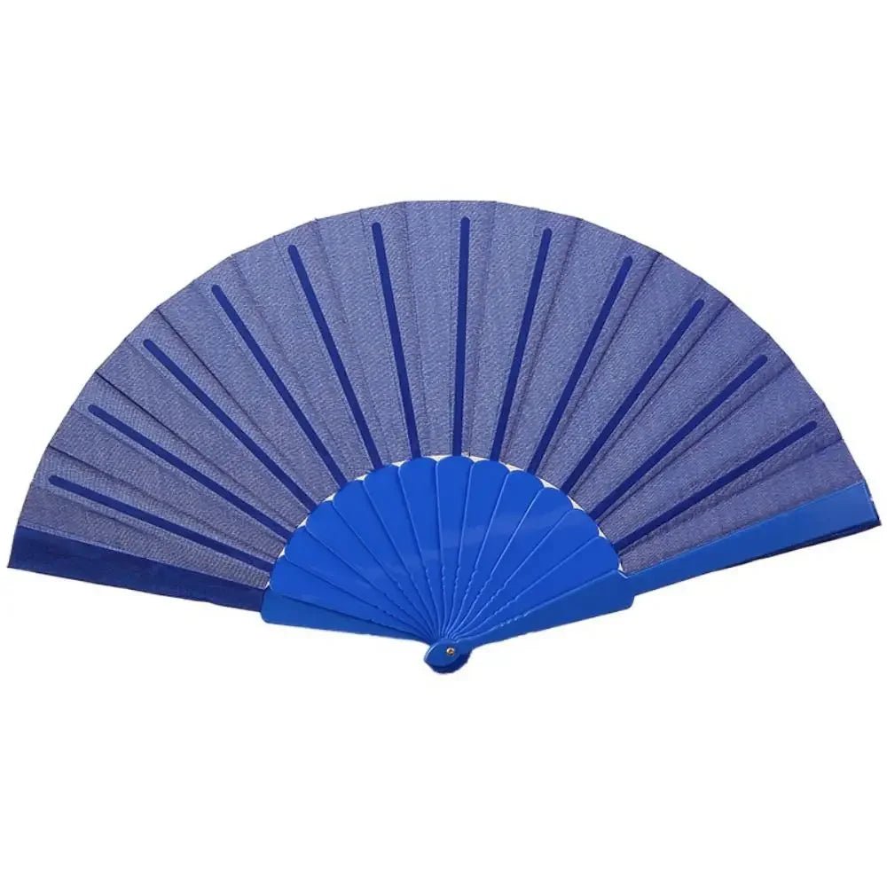 Portable Folding Fan Plain Plastic Cloth Hand Fan - BeeBeeBuys