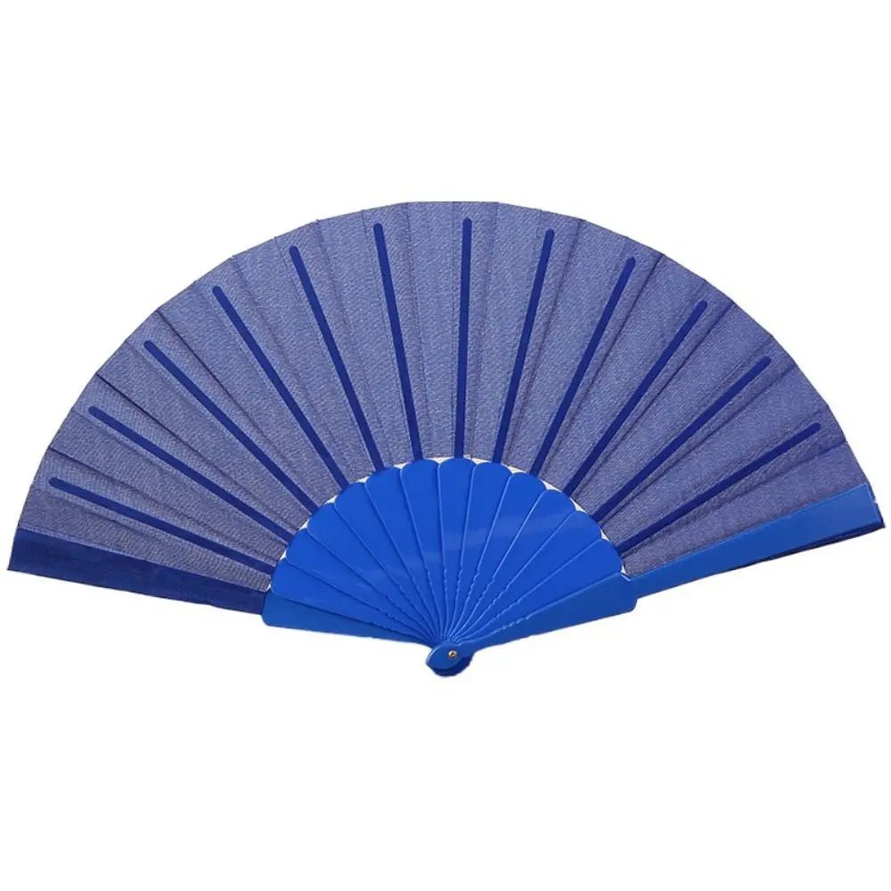 Portable Folding Fan Plain Plastic Cloth Hand Fan - BeeBeeBuys