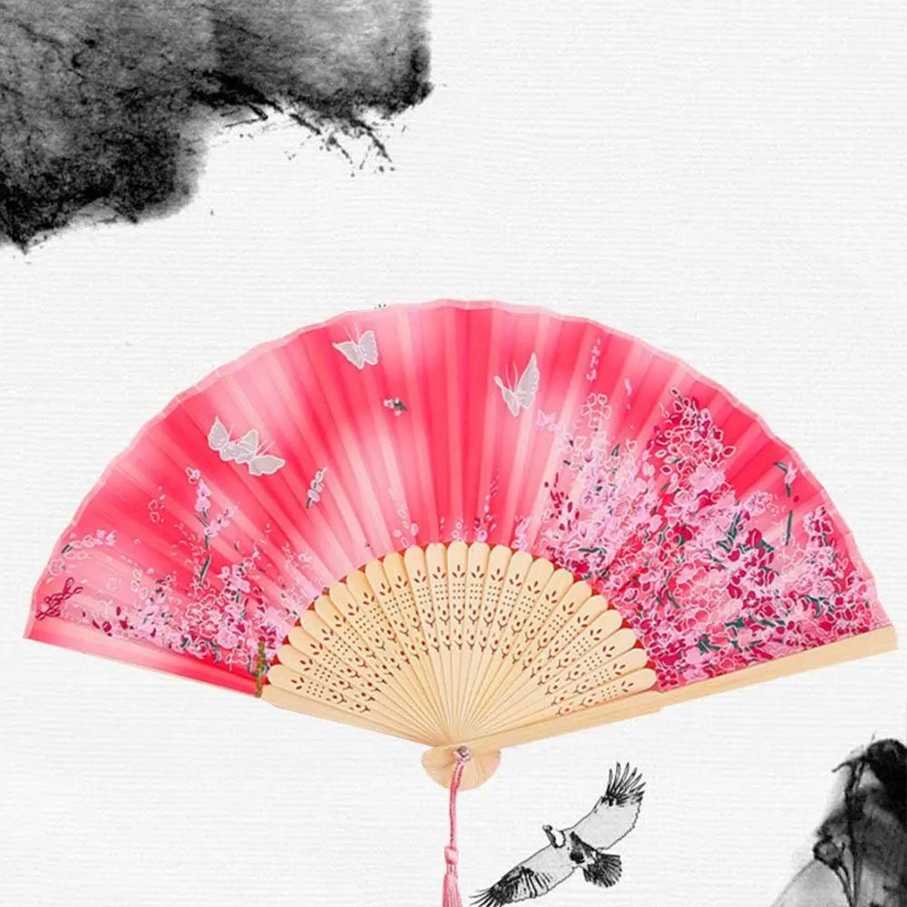 Portable Folding Fan Plain Plastic Cloth Hand Fan - BeeBeeBuys