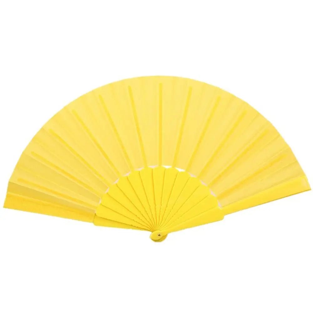 Portable Folding Fan Plain Plastic Cloth Hand Fan - BeeBeeBuys