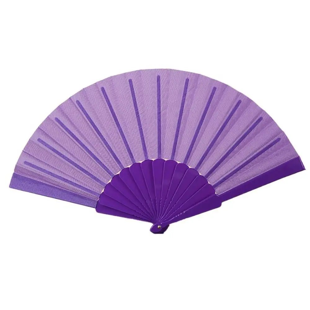 Portable Folding Fan Plain Plastic Cloth Hand Fan - BeeBeeBuys