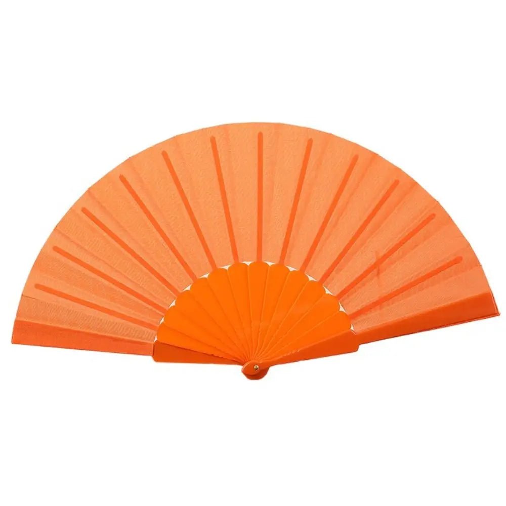 Portable Folding Fan Plain Plastic Cloth Hand Fan - BeeBeeBuys