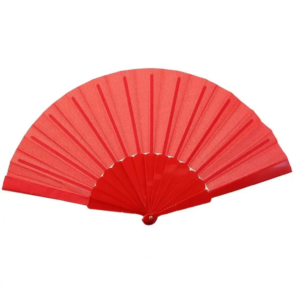 Portable Folding Fan Plain Plastic Cloth Hand Fan - BeeBeeBuys